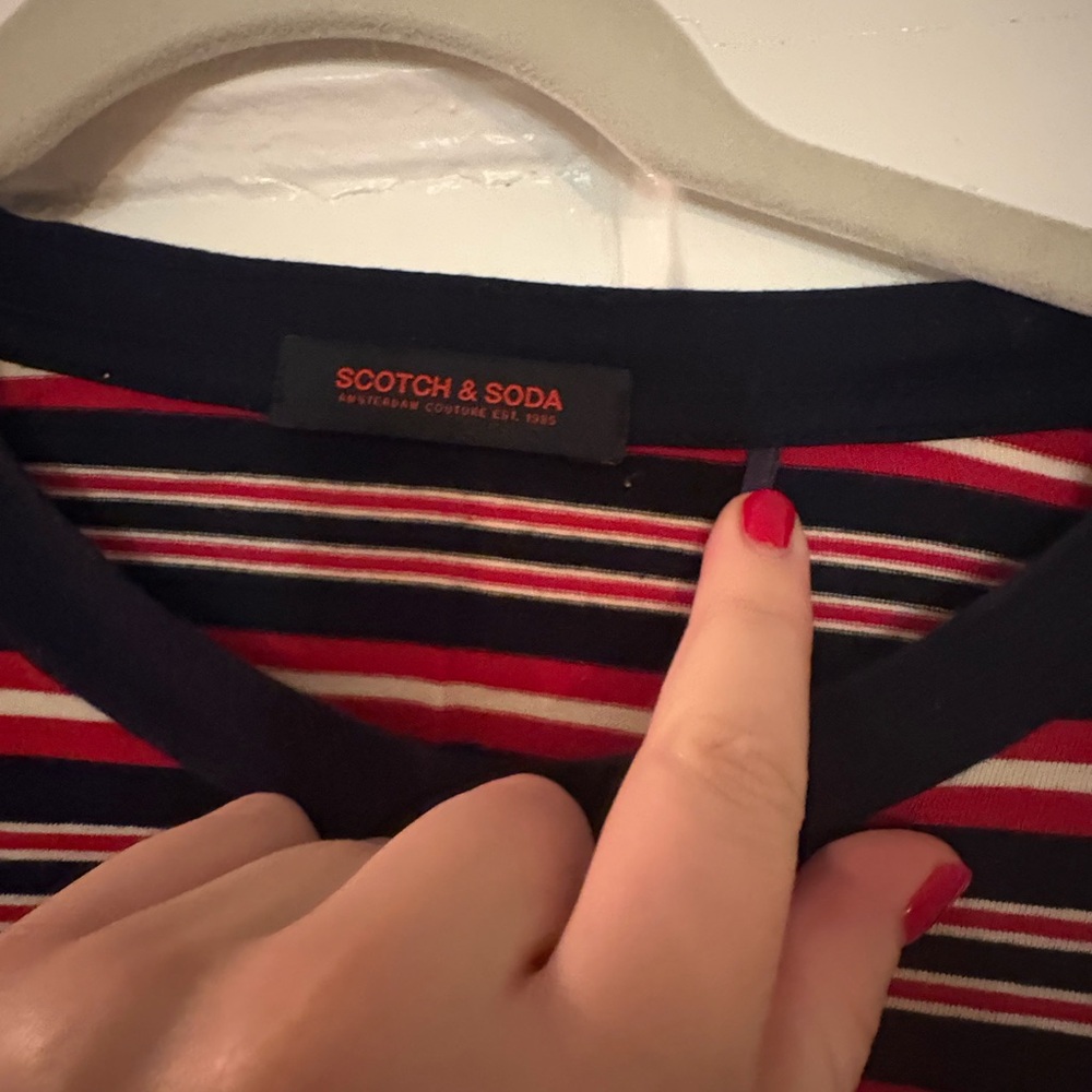 Scotch & Soda Red and White Striped Tee